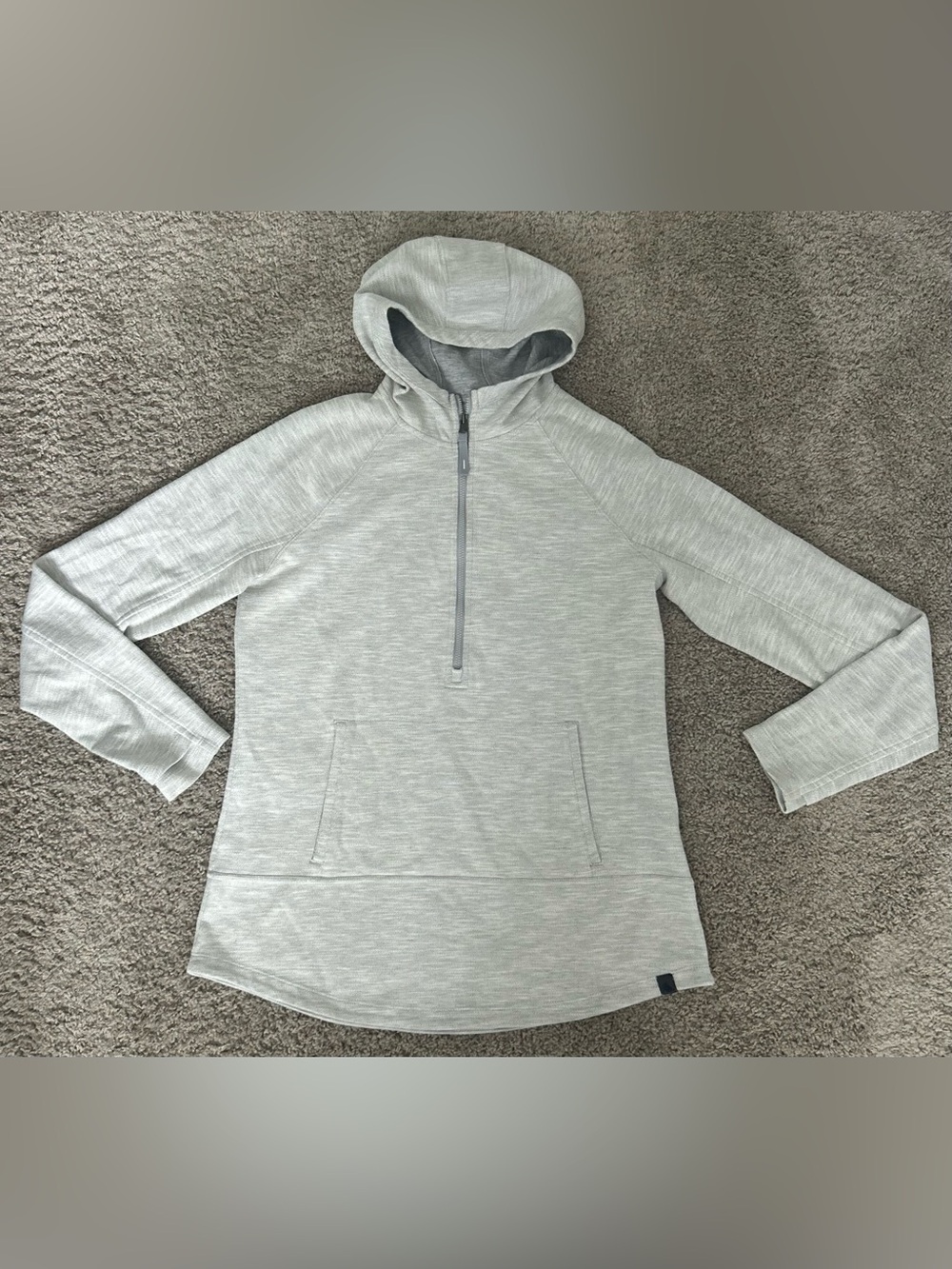 L.L.Bean Women’s Gray 1/4 Zip Hooded Pullover Hoodie Pockets Size S